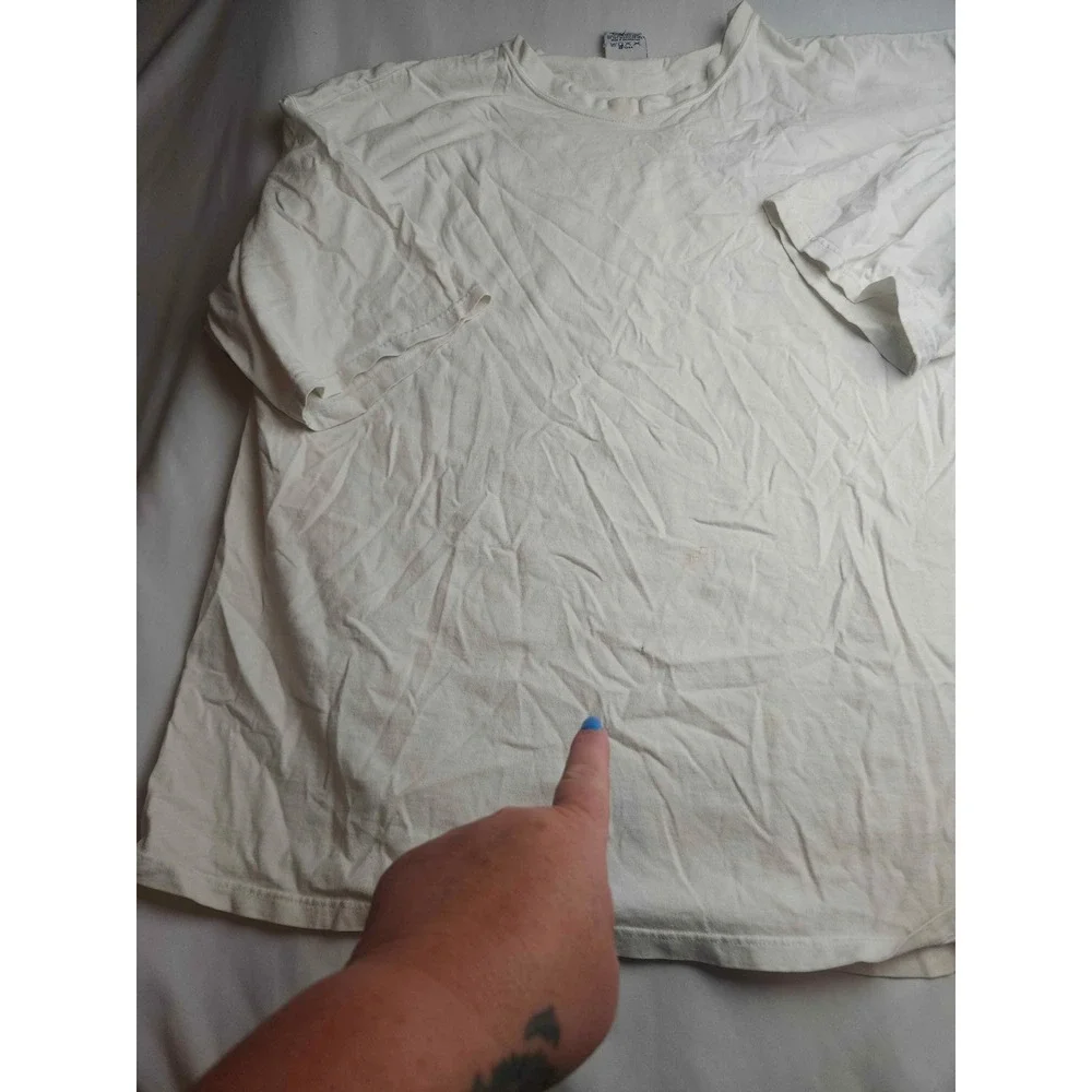 Pluma Vintage White Heavyweight Cotton T-Shirt Made in USA XXL Short Sleeve Mens